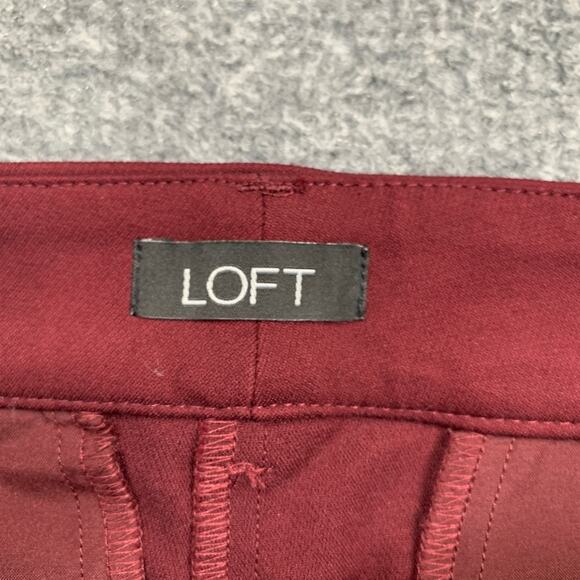 Loft Pants Womens Womens 4 Burgundy Sutton Skinny Stretch Slash Pockets Ankle - Picture 5 of 15